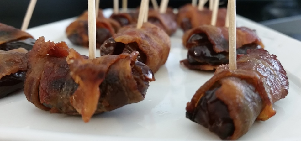 dates with bacon